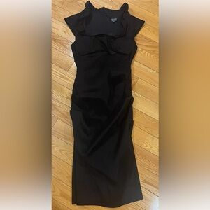 black cocktail dress size 10 Xscape-ruched, Zipper